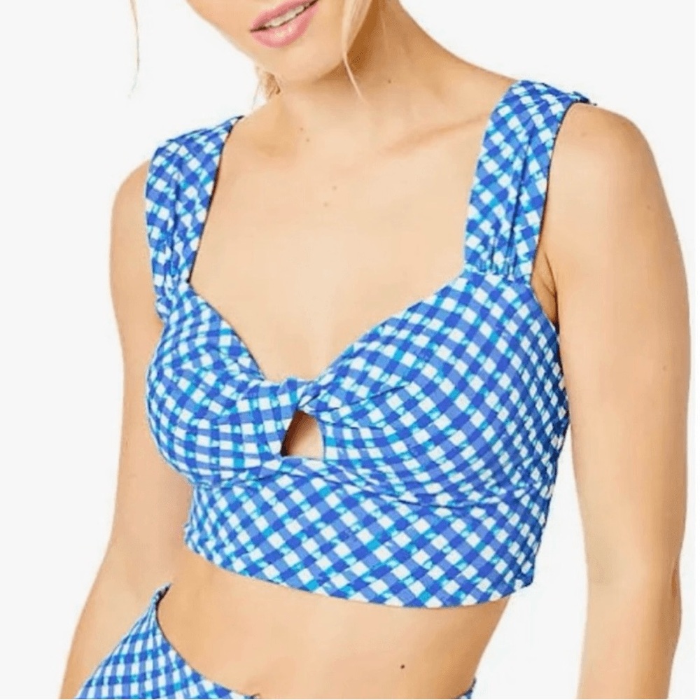 Blue Checkered Women's Top